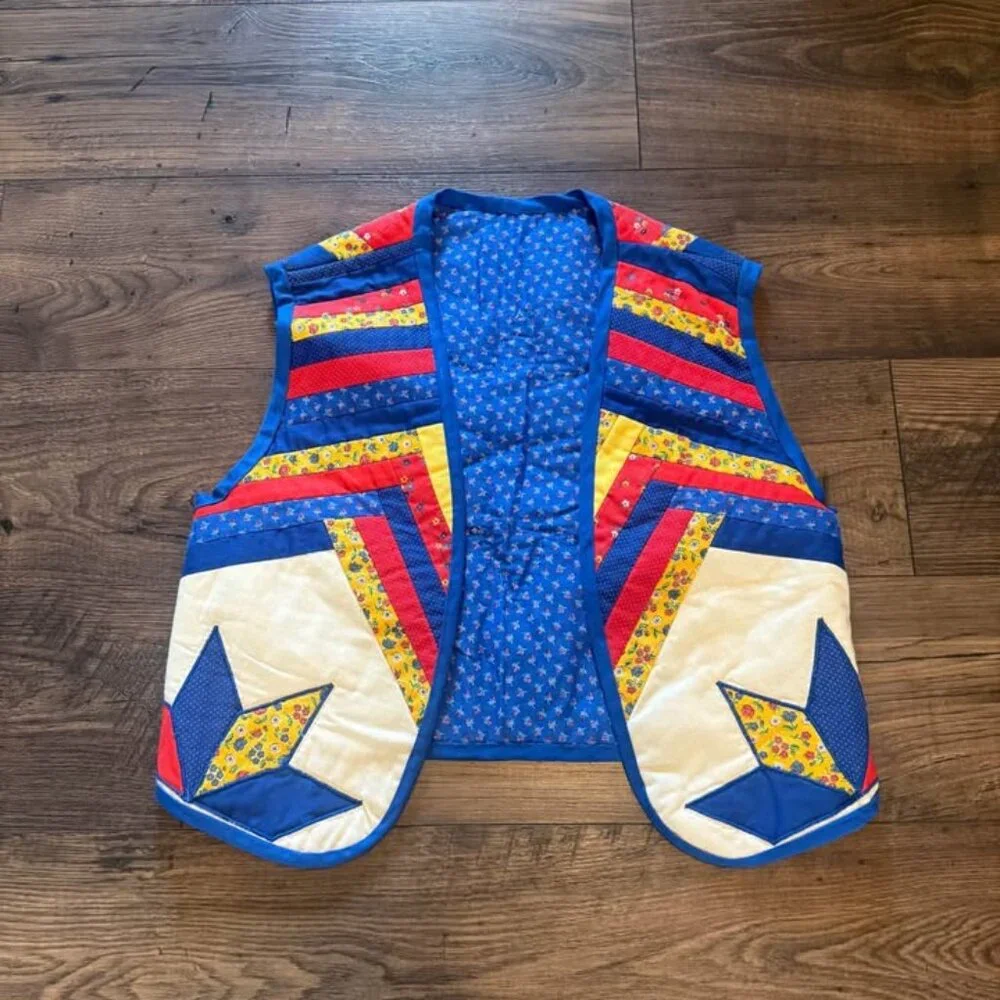 Vintage Handmade Quilted Vest - Picture 2 of 8